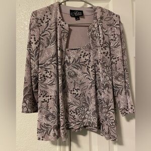 Alex Evenings NWT 2 piece sparkly lavender top